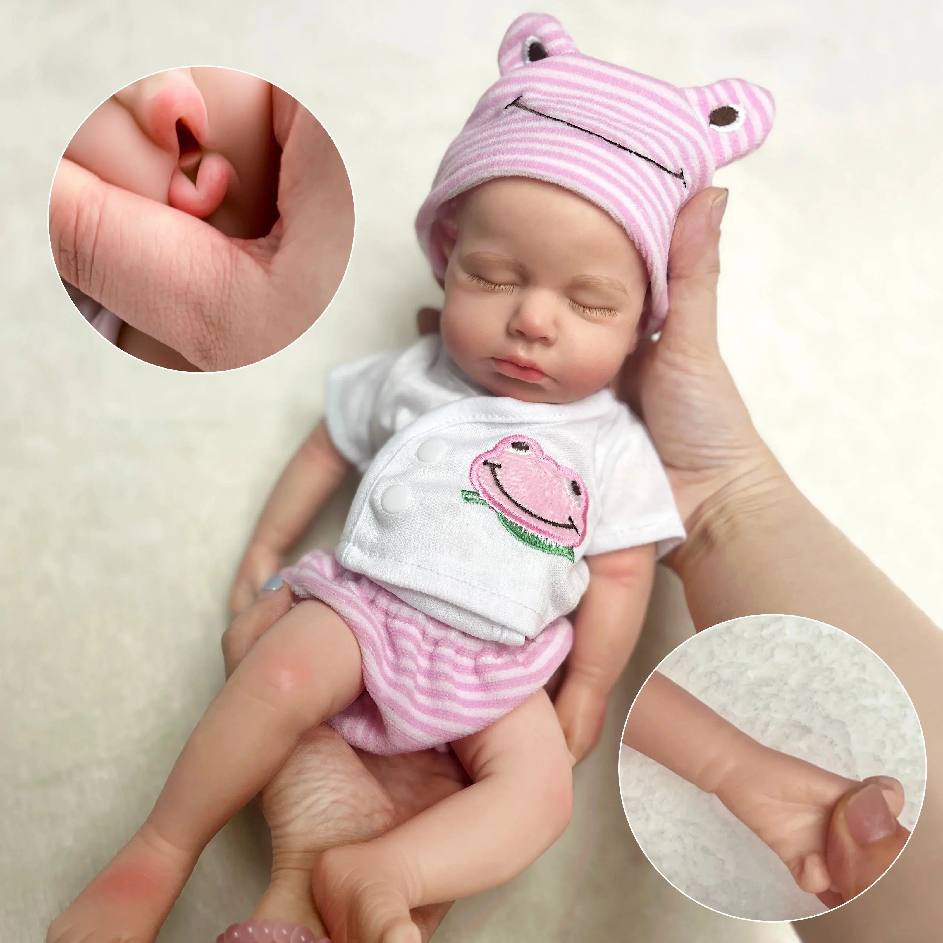 Image of Reborn Baby Dolls 13Inch Open Mouth Loulou Girl&Boy Painted Full Body