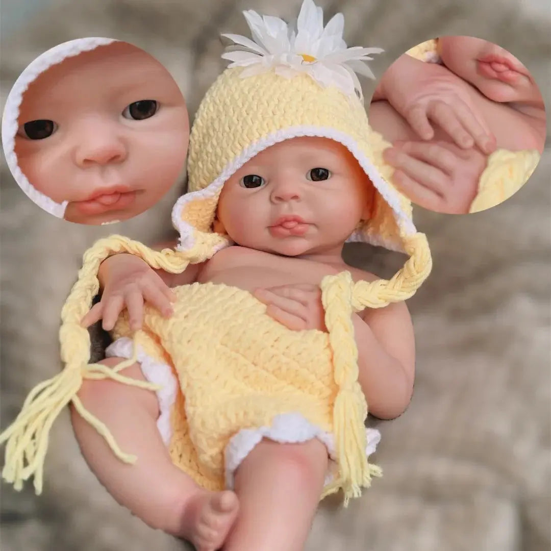 Image of Reborn Baby Dolls 17Inch Washable Full Body Solid Silicone Bebe