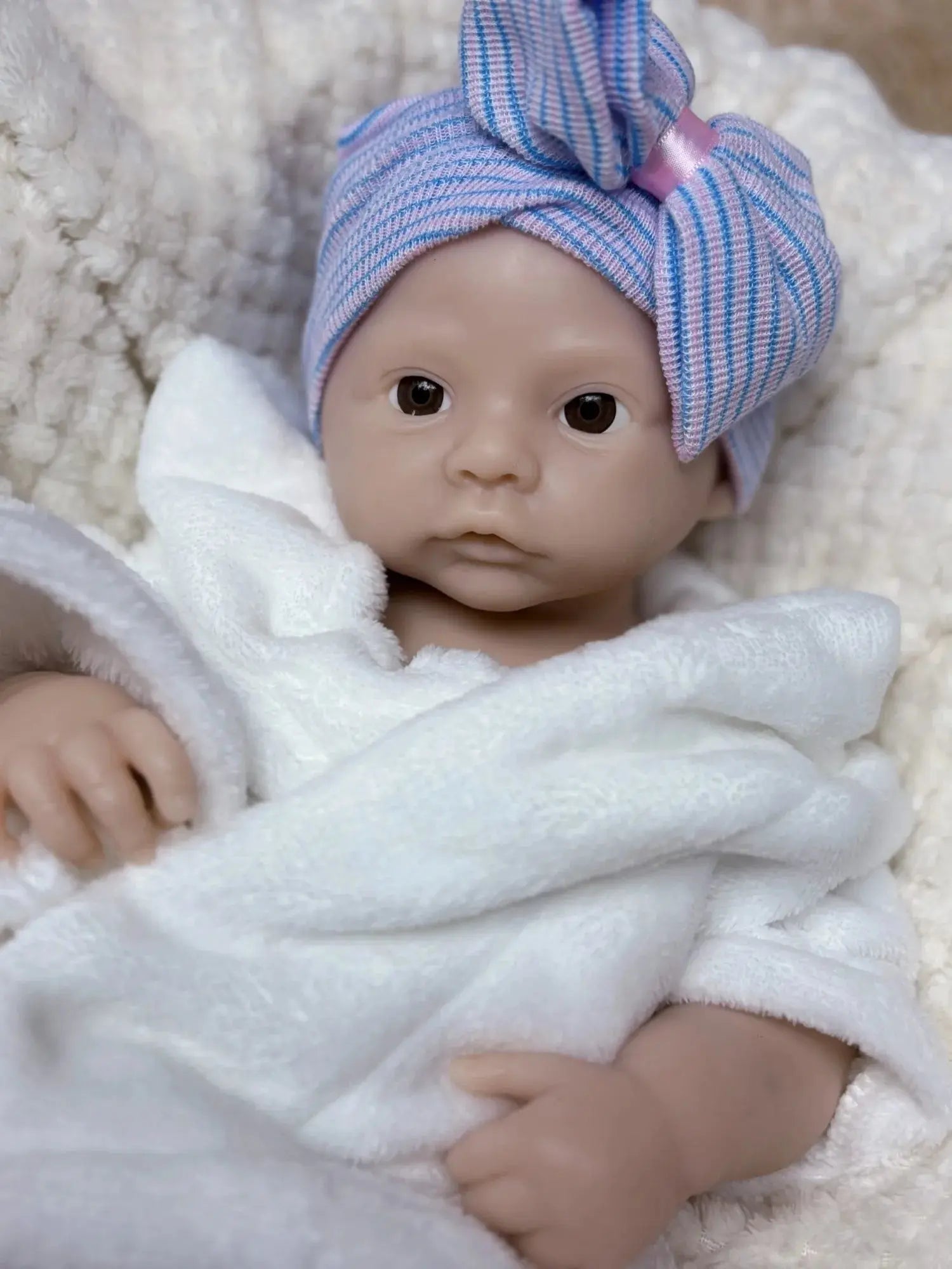 Image of Reborn Baby Dolls 18Nch Meadow Girl Can Open Mouth Full Solid Soft