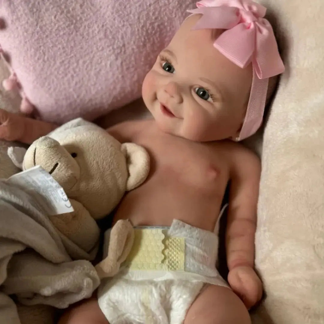 Image of Reborn Baby Dolls Can Open Mouth Vivienne 18Inch Bebe Reborn Silicona