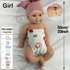 Image of Reborn Baby Dolls 1:1 Full Body Soild Silicone Reborn Baby Girl