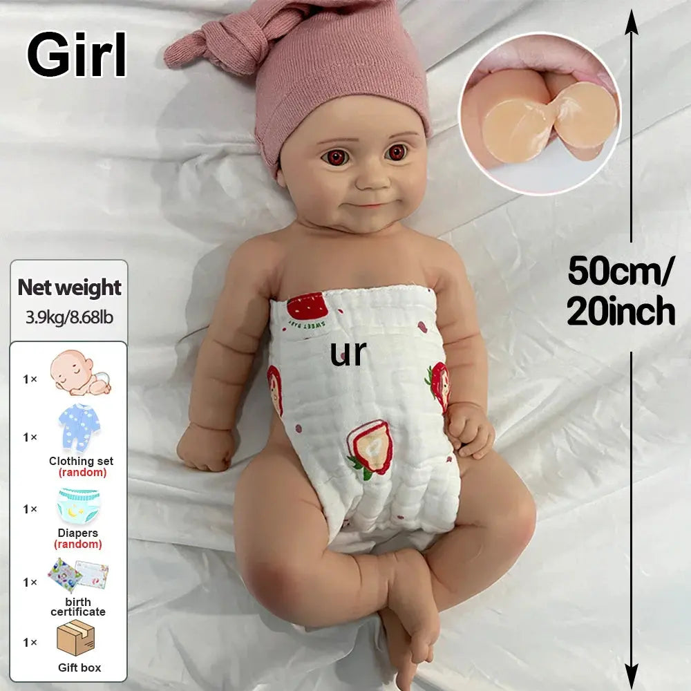 Image of Reborn Baby Dolls 1:1 Full Body Soild Silicone Reborn Baby Girl