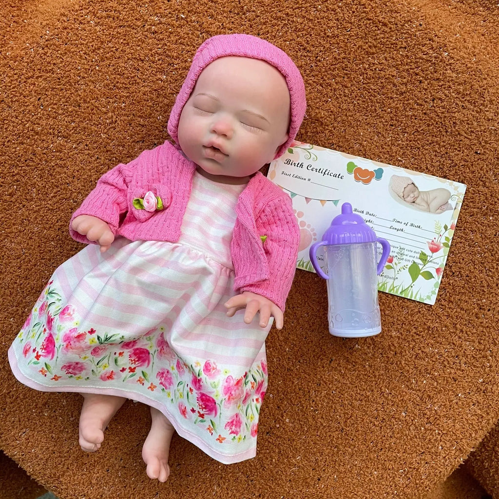 Image of Reborn Baby Dolls 35Cm Soft Touch Feeling Solid Silicone Bebe Reborn