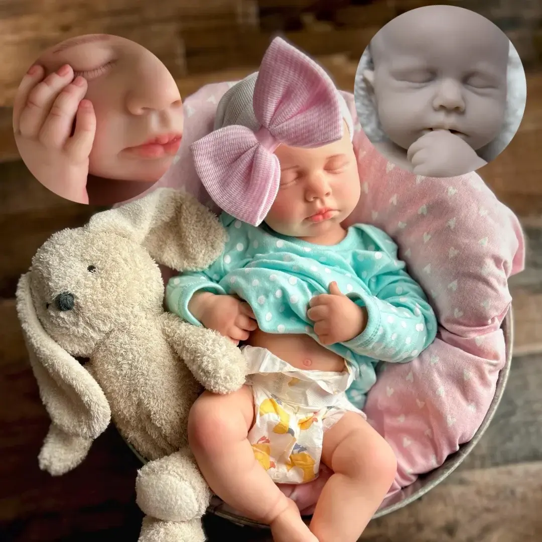 Image of Reborn Baby Dolls 18Inch Can Open Mouth&Washable Full Body Silicone