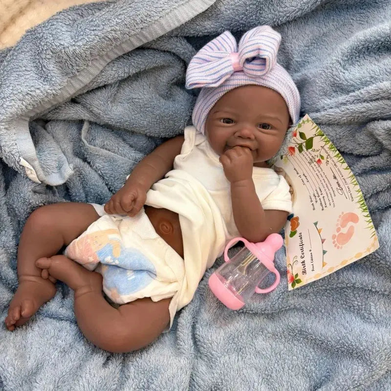 Image of Reborn Baby Dolls 18Inch Dark Skin African Girl Vivienne Reborn Doll