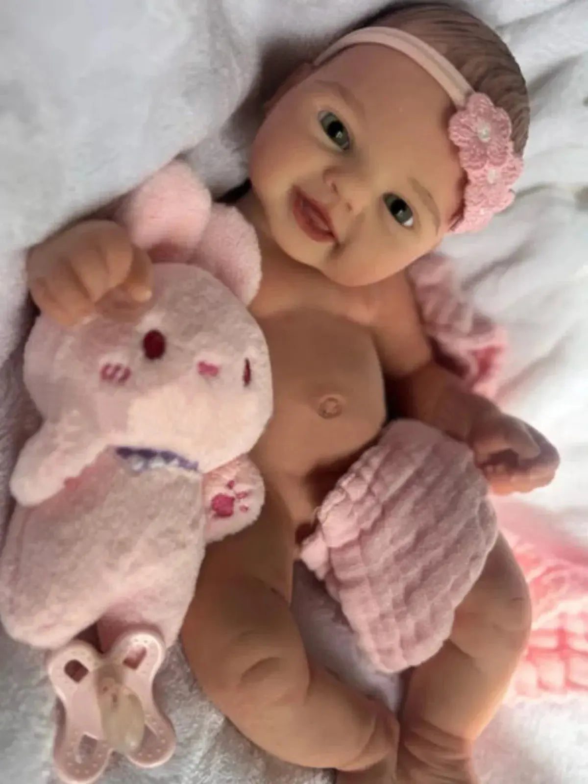 Image of Reborn Baby Dolls 40Cm Open Mouth Silicone Bebe Girl With Hair Reborn