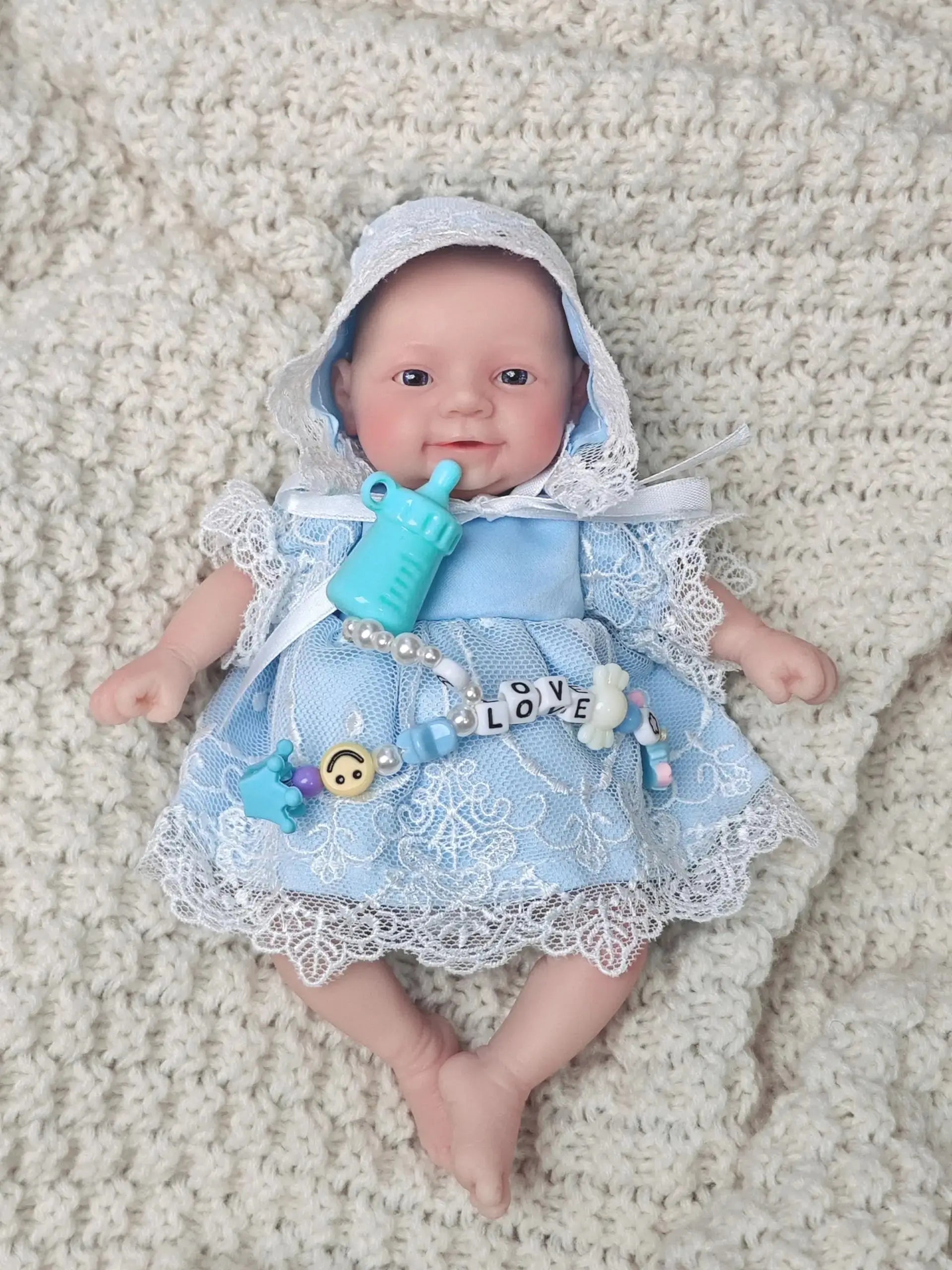 Image of Reborn Baby Dolls Realistic Miniature Babies 7" Full Body Silicone