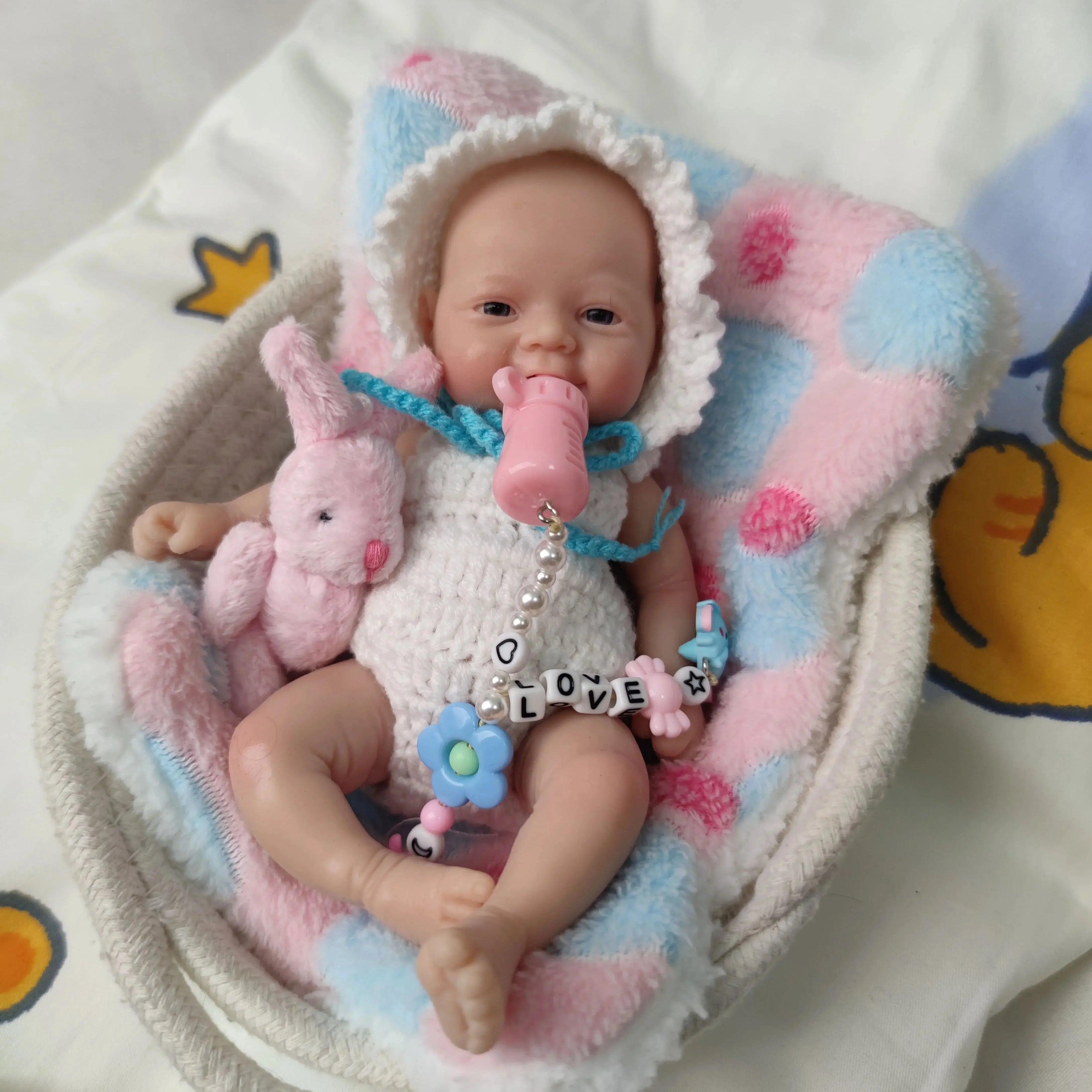 Image of Reborn Baby Dolls Lifelike Reborn Baby Doll 7 Inch Mini Full Body
