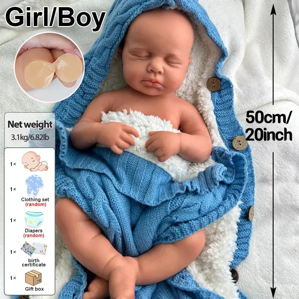 Image of Reborn Baby Dolls 20Inch Full Solid Soft Baby Loulou Waterproof