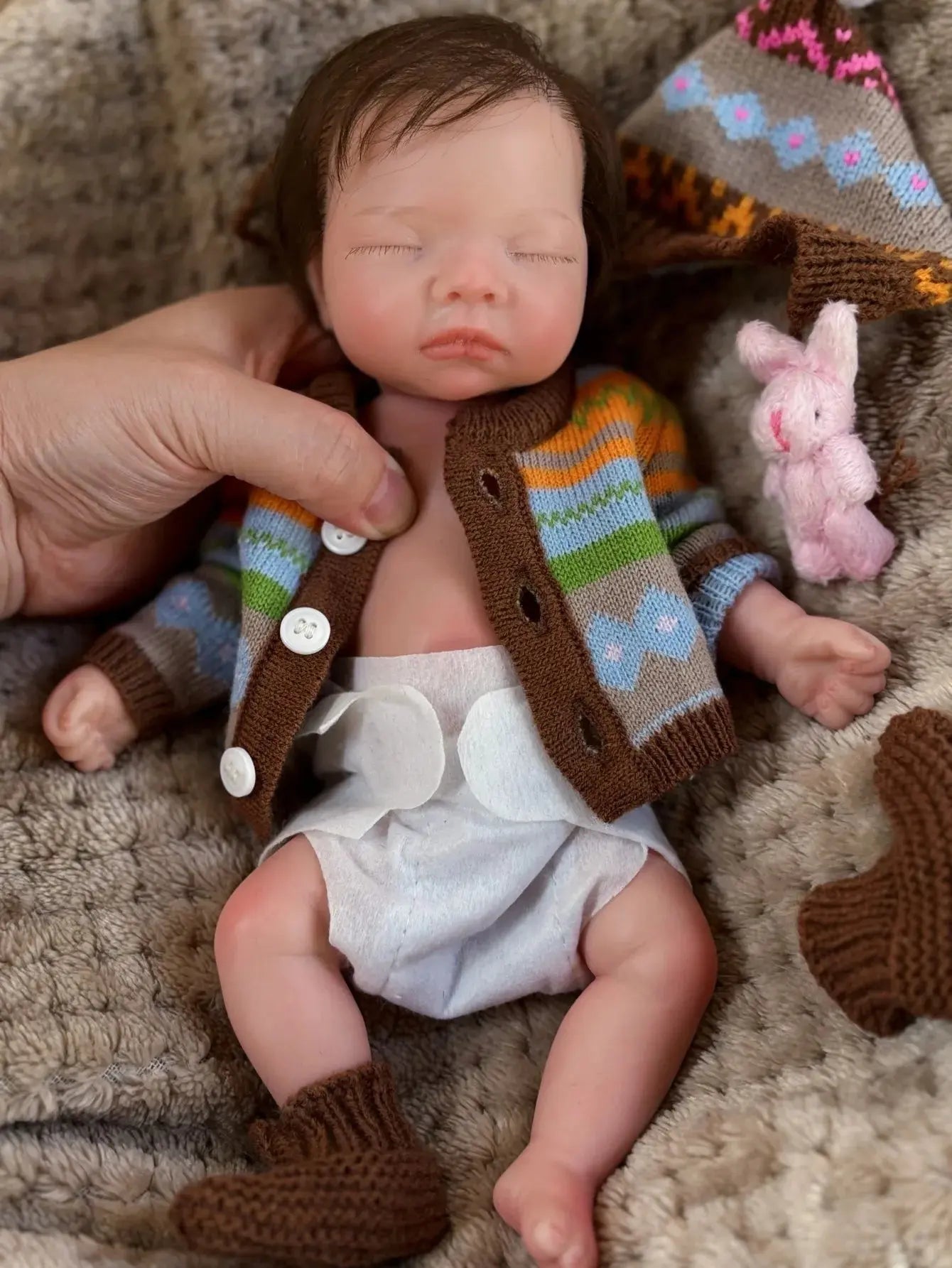 Image of Reborn Baby Dolls 10 Inch Sleeping Silicone Bebe Reborn Girl With