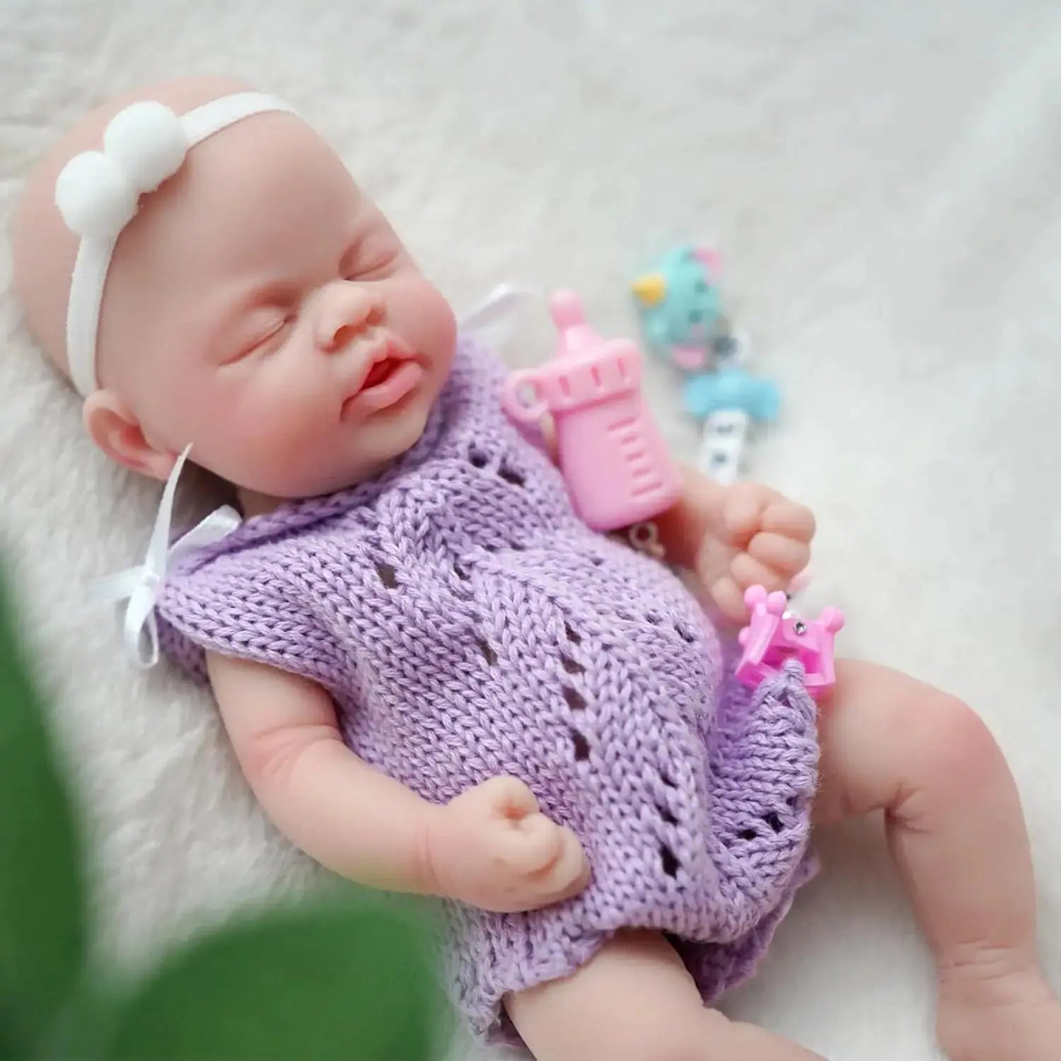 Image of Reborn Baby Dolls Mini Reborn Baby Dolls Silicone Full Body 7 Inch