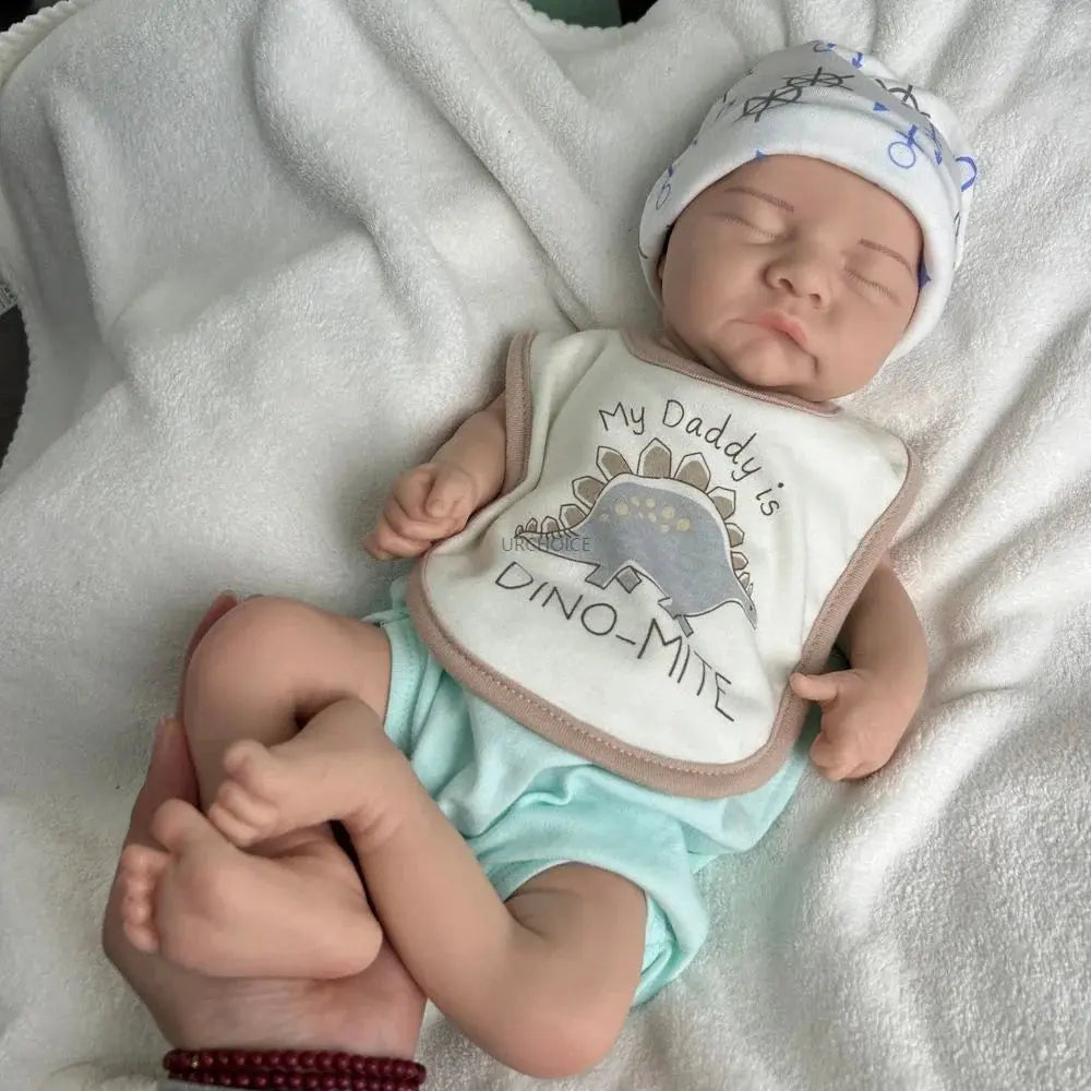 Image of Reborn Baby Dolls 17Inch Asleep Silicone Reborn Baby Boy Levi Full