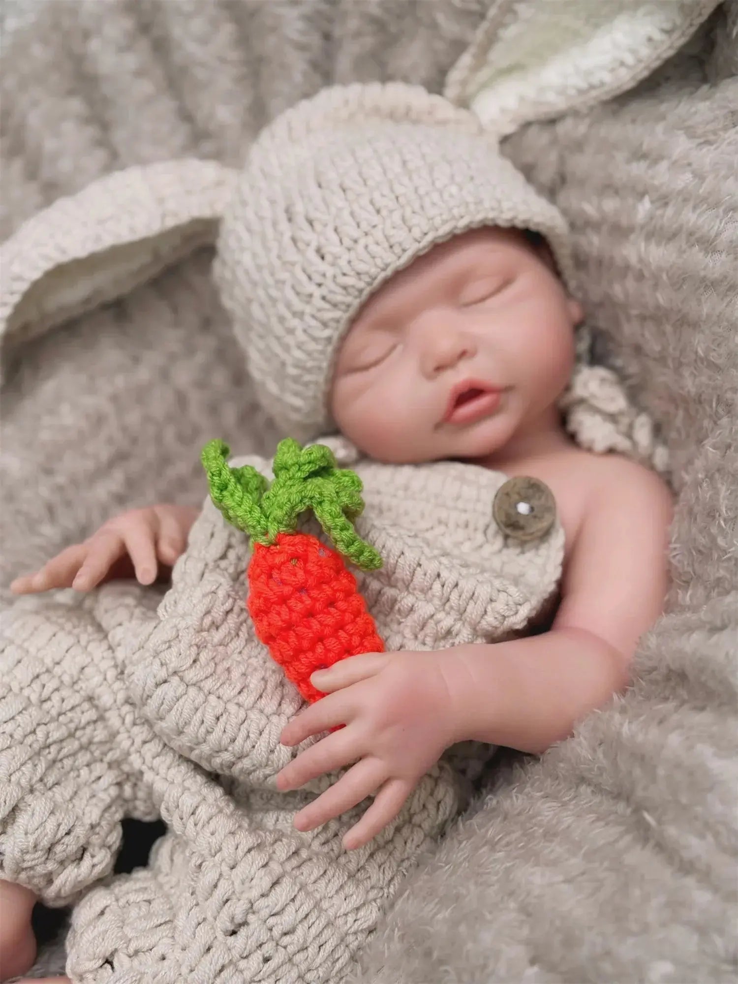 Image of Reborn Baby Dolls Can Open Mouth 17Inch Washable Close Eyes Full Body