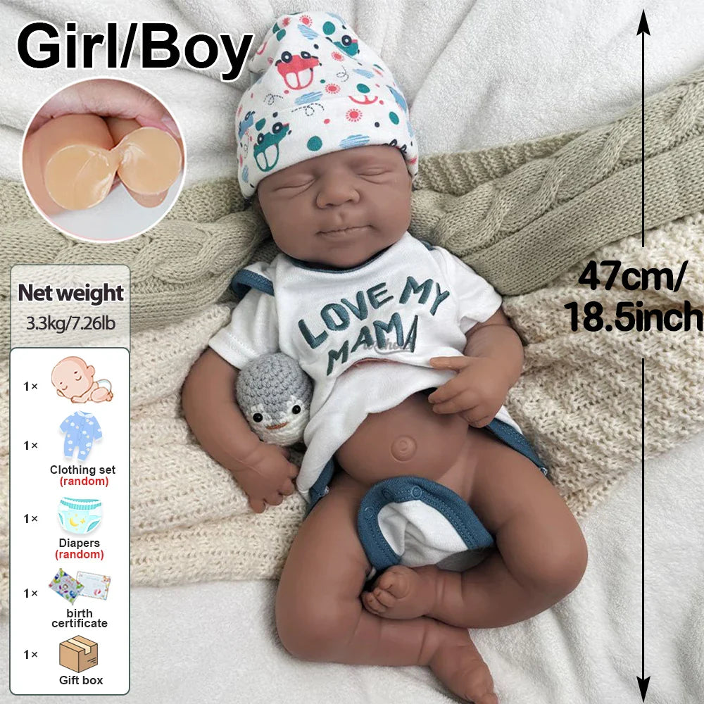 Image of Reborn Baby Dolls 19Inch Lifelike Silicone Reborn Baby Girl & Boy