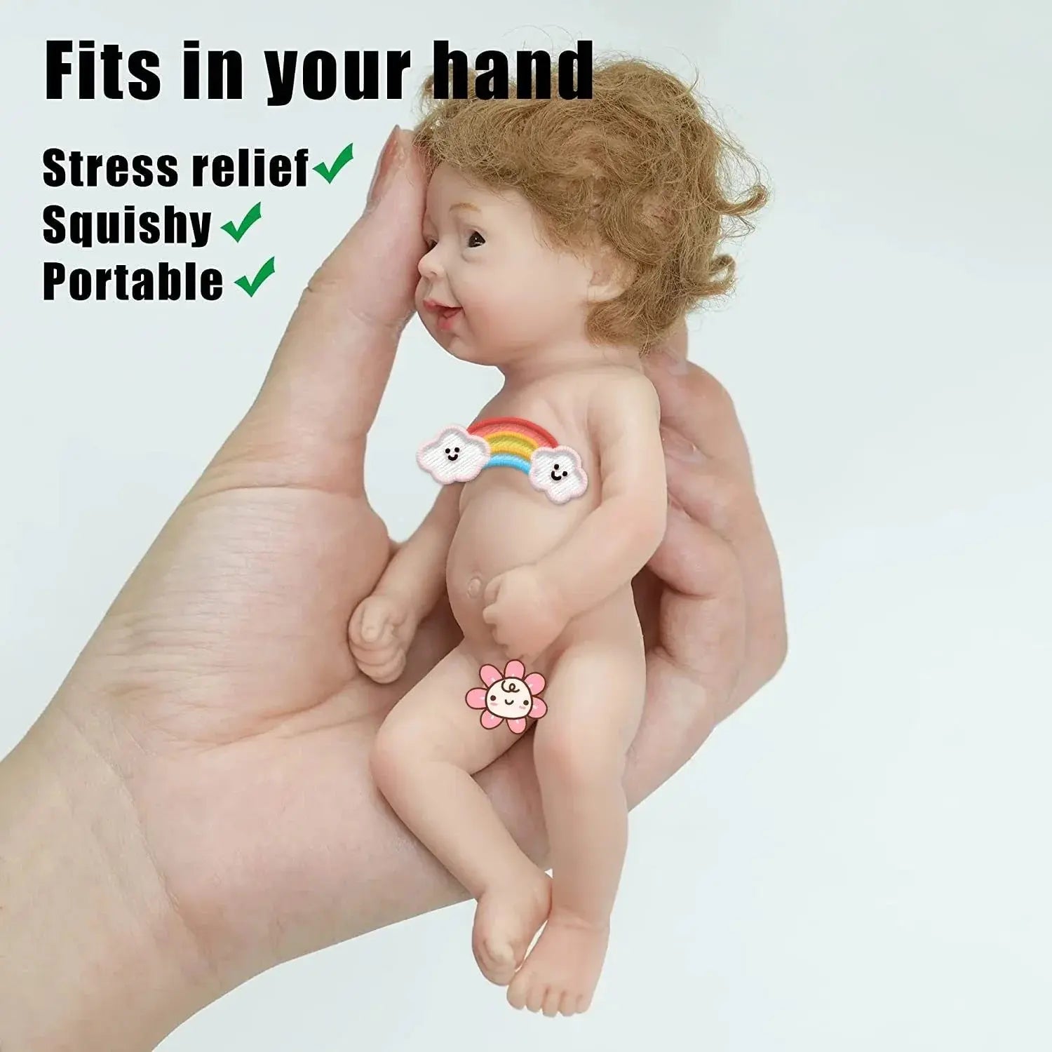 Image of Reborn Baby Dolls 6Inch Mini Palm Full Solid Silicone Bebe Reborn
