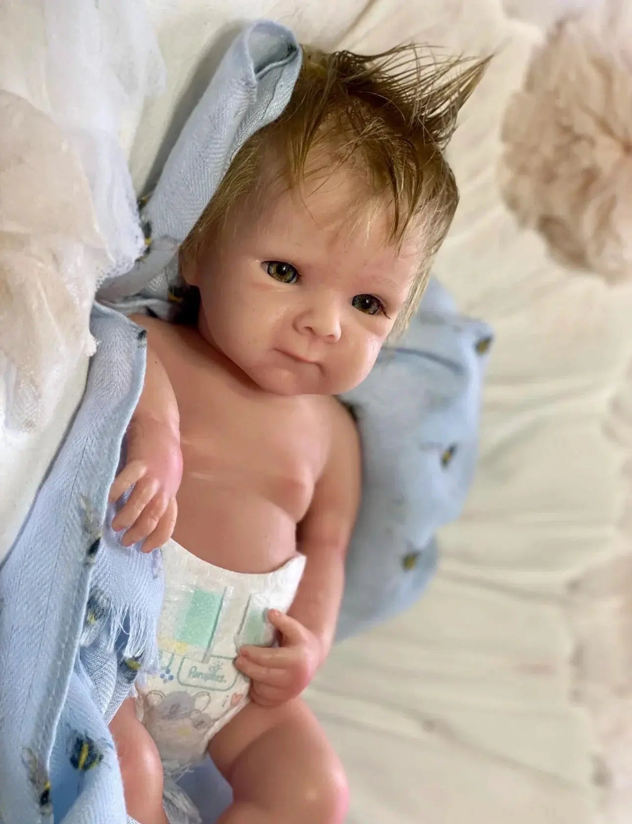Image of Reborn Baby Dolls Can Open Mouth 33Cm Bettie Full Body Solid Silicone