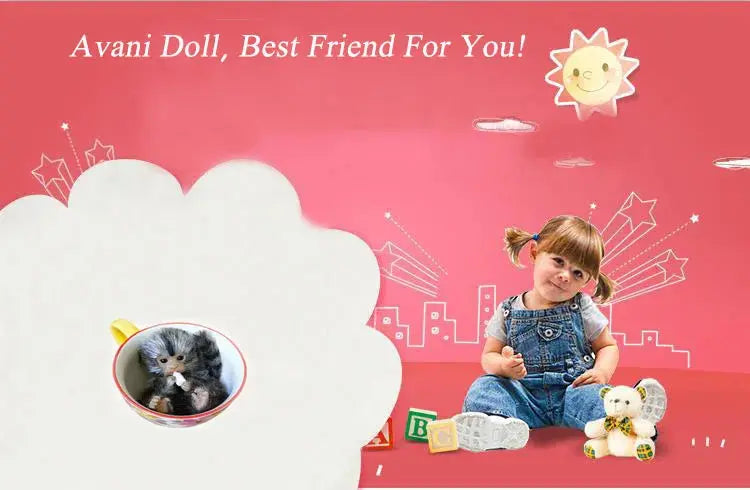 Image of Reborn Baby Dolls 6’’ Avani Doll Full Body Silicone Monkey Drinking