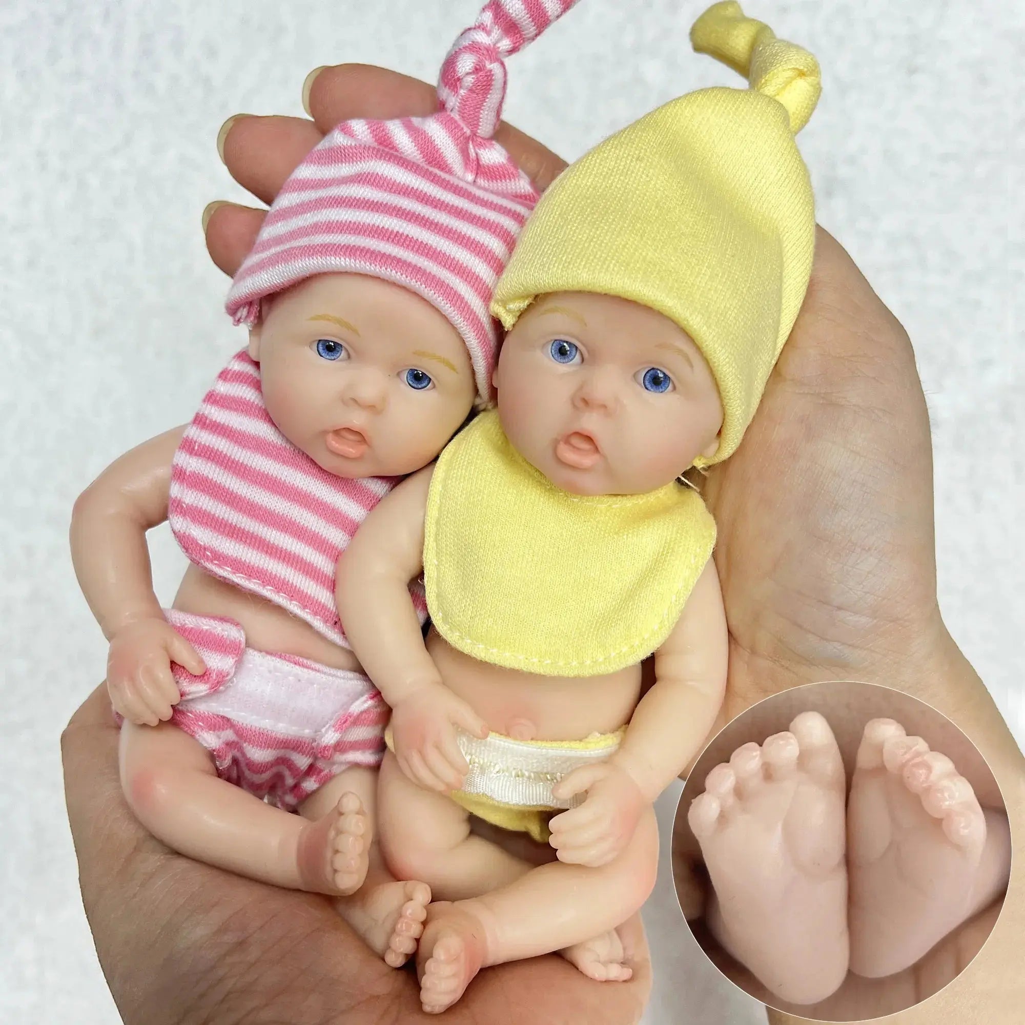 Image of Reborn Baby Dolls 6Inch /15Cm Mini Adorable Whole Solid Silicone