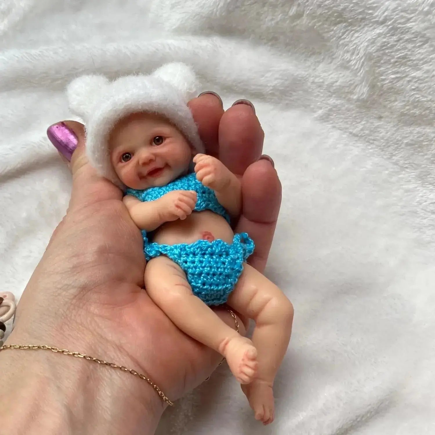 Image of Reborn Baby Dolls Lovely 6 Inch Palm Mini Newborn Babies Full Body