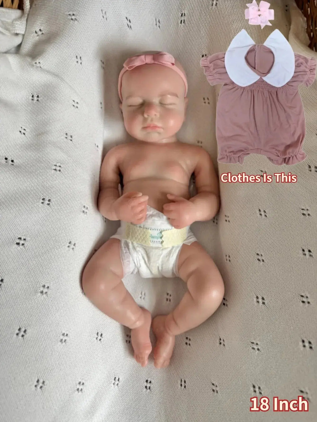 Image of Reborn Baby Dolls 18 Inch Loulou Silicone Girl Handmade Bebe Newborn