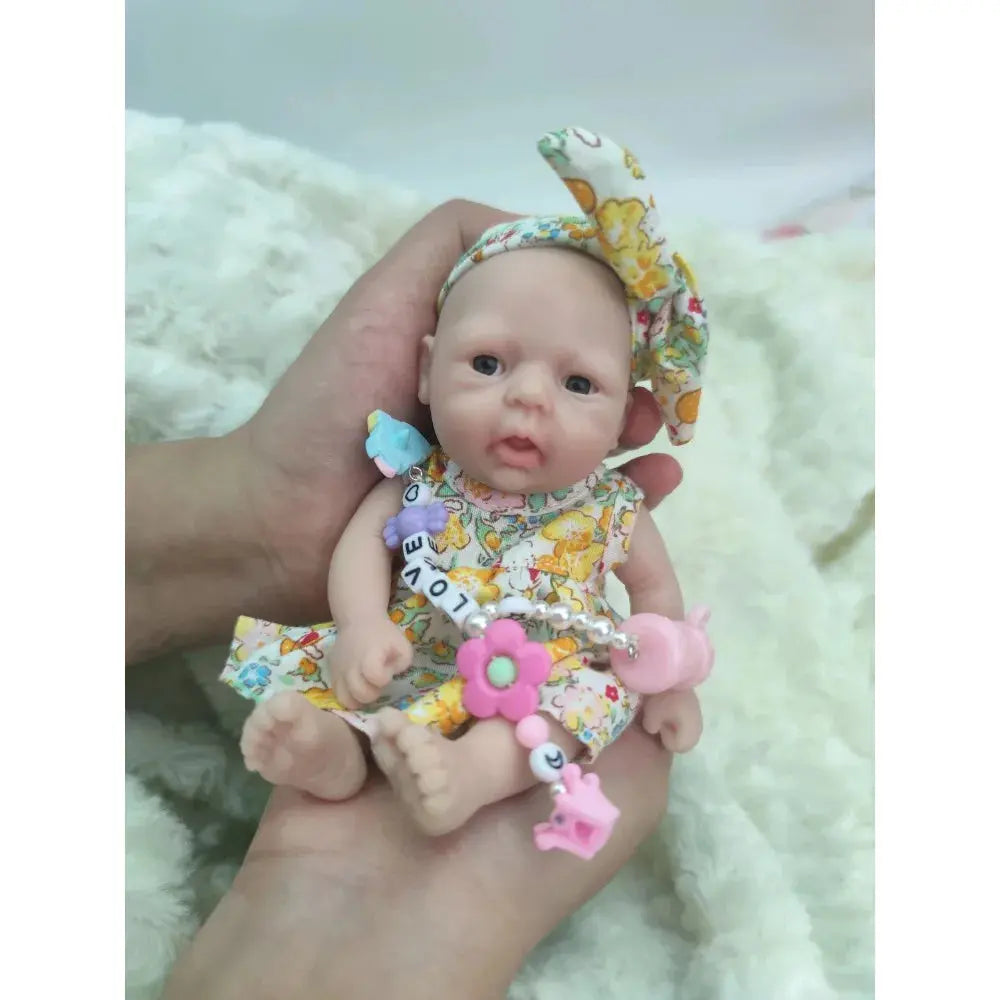 Image of Reborn Baby Dolls 7" Girl Micro Preemie Full Body Silicone Baby Doll