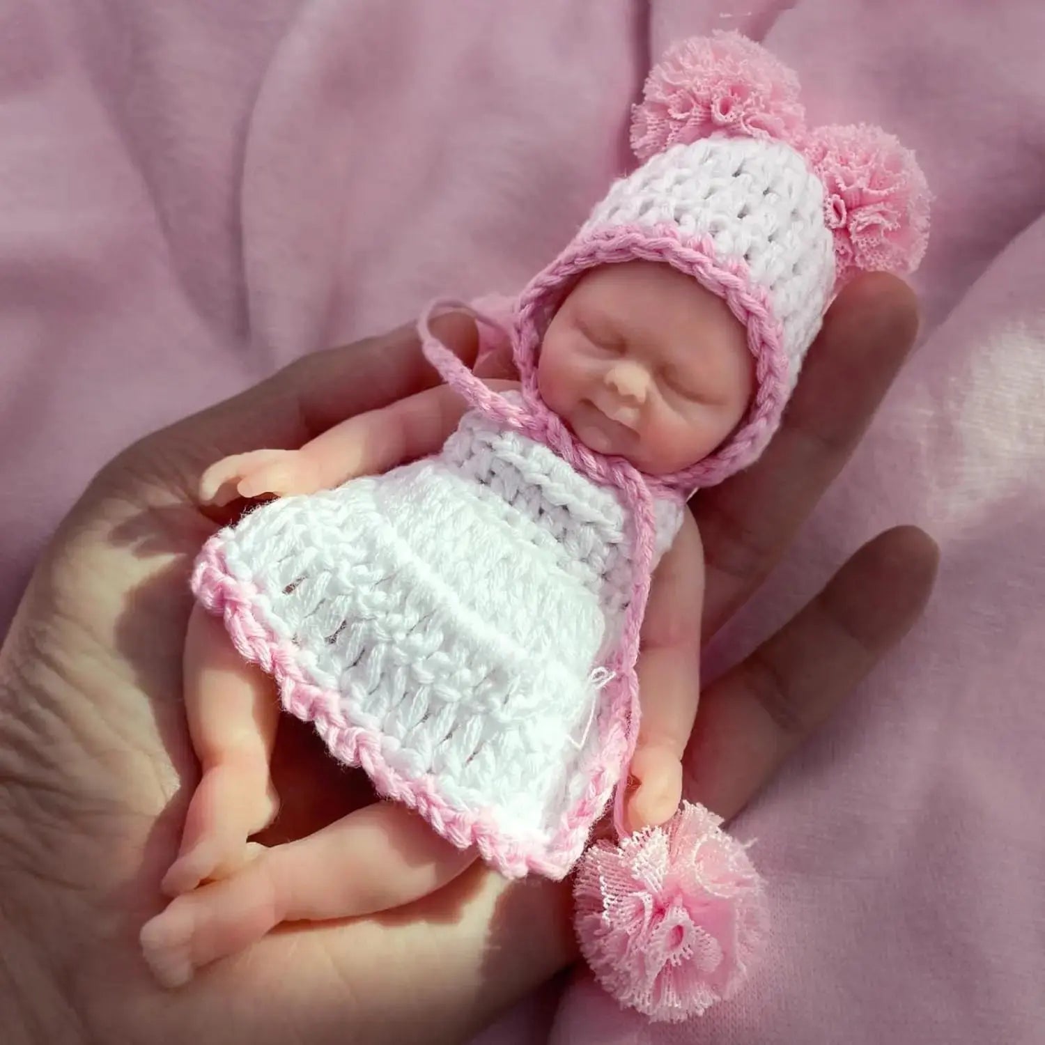 Image of Reborn Baby Dolls 4.5Inch Micro Preemie Full Body Soft Silicone Cute