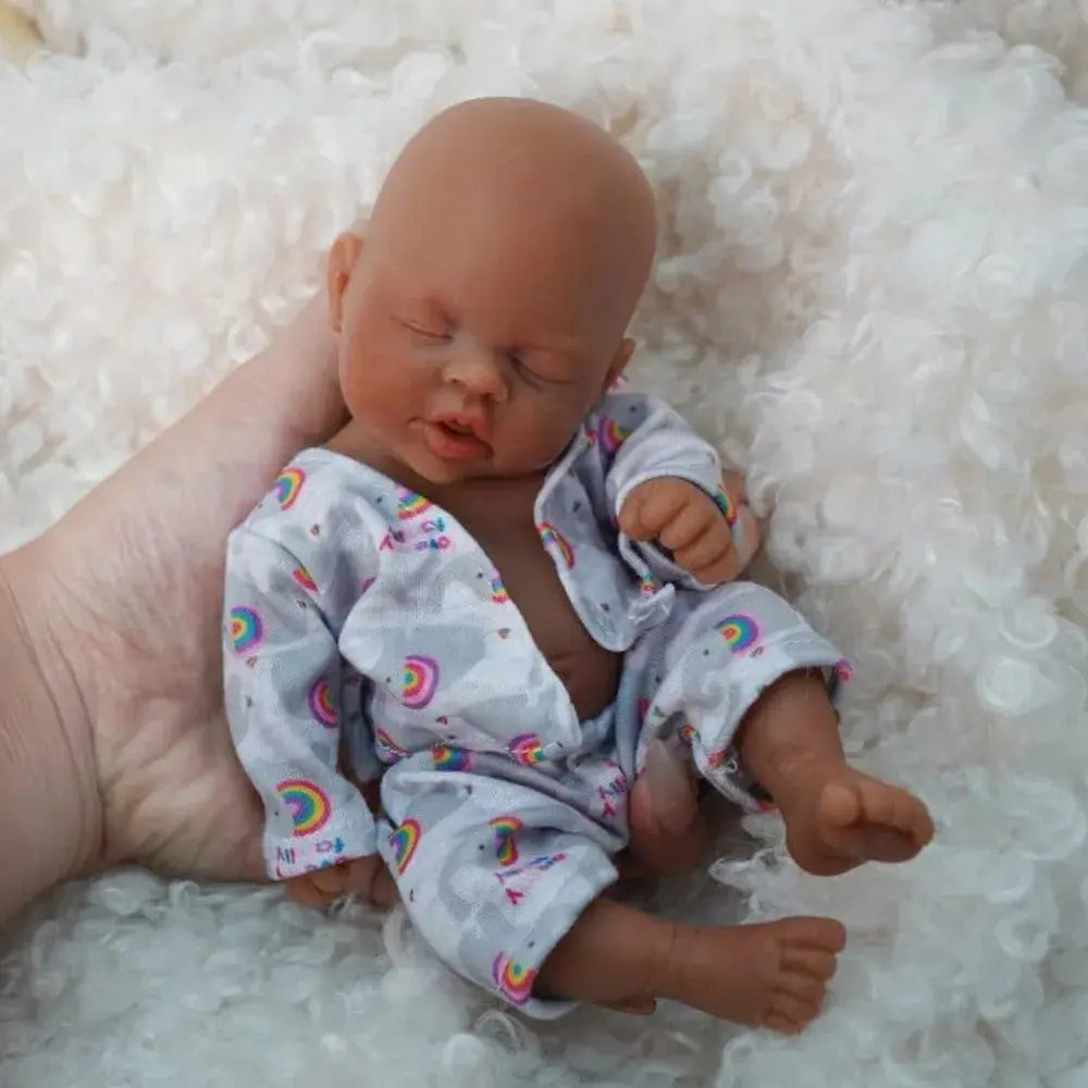 Image of Reborn Baby Dolls Reborn Baby Doll Girl 7 Inch Silicone Doll Mini
