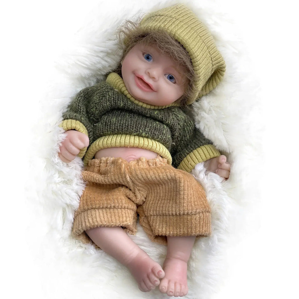 Image of Reborn Baby Dolls 6Inch Mini Palm Full Solid Silicone Bebe Reborn