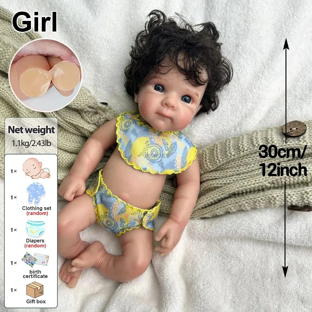 Image of Reborn Baby Dolls 12" Lifelike Silicone Reborn Baby Girl Bettie With