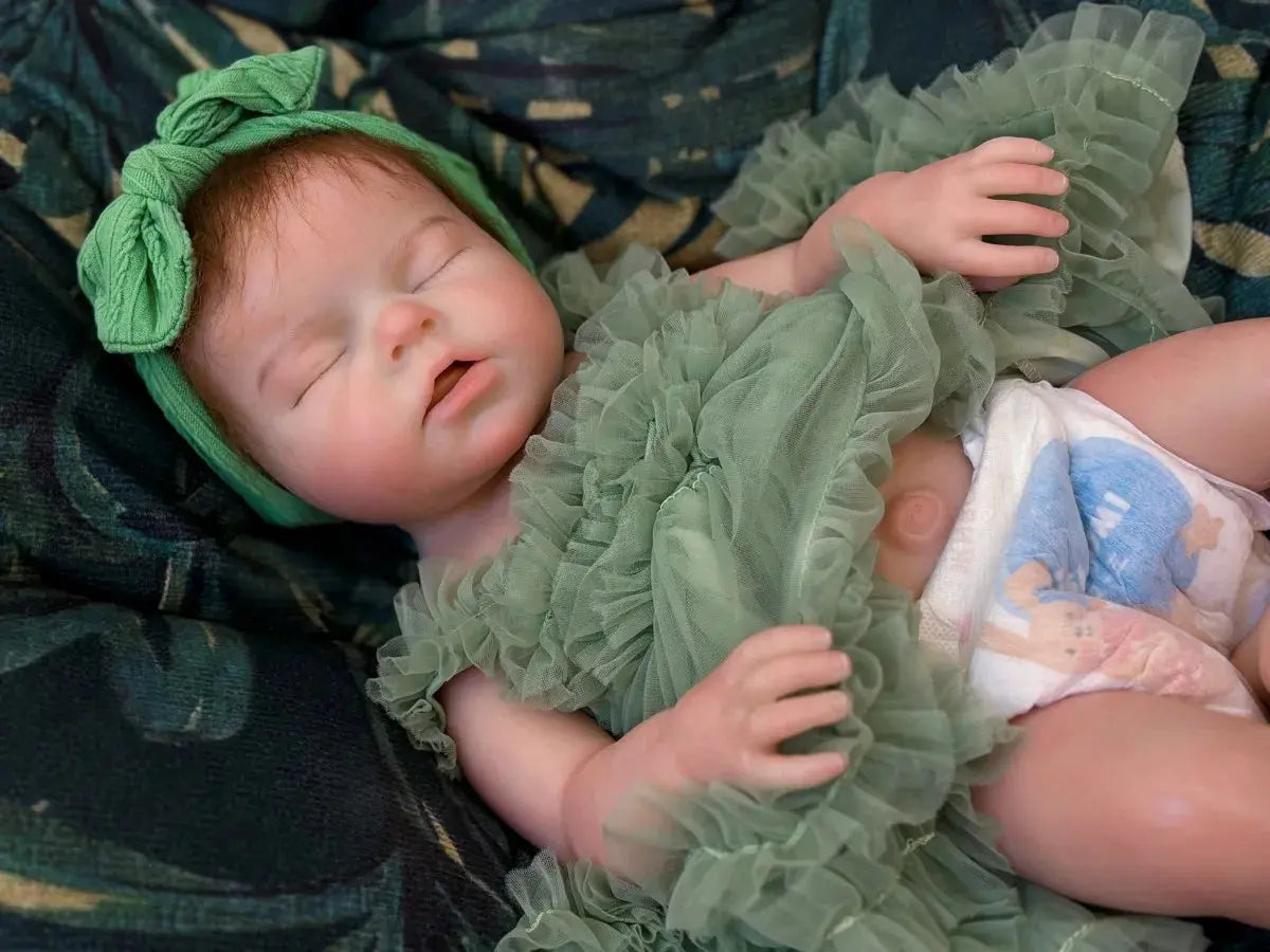 Image of Reborn Baby Dolls 20Inch Open Mouth Silicone Girl Reborn Full Solid