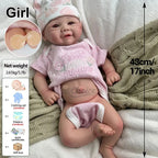 Image of Reborn Baby Dolls 17Inch Full Body Soft Realistic Platinum Silicone
