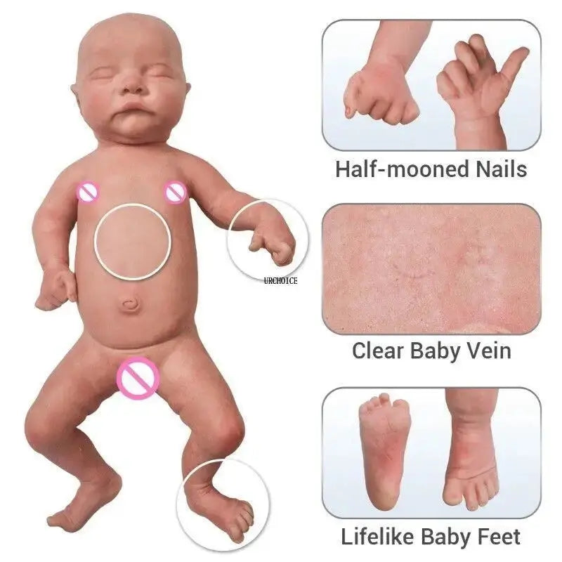 Image of Reborn Baby Dolls Reborn Corpo De Silicone 18'' Boy Full Body