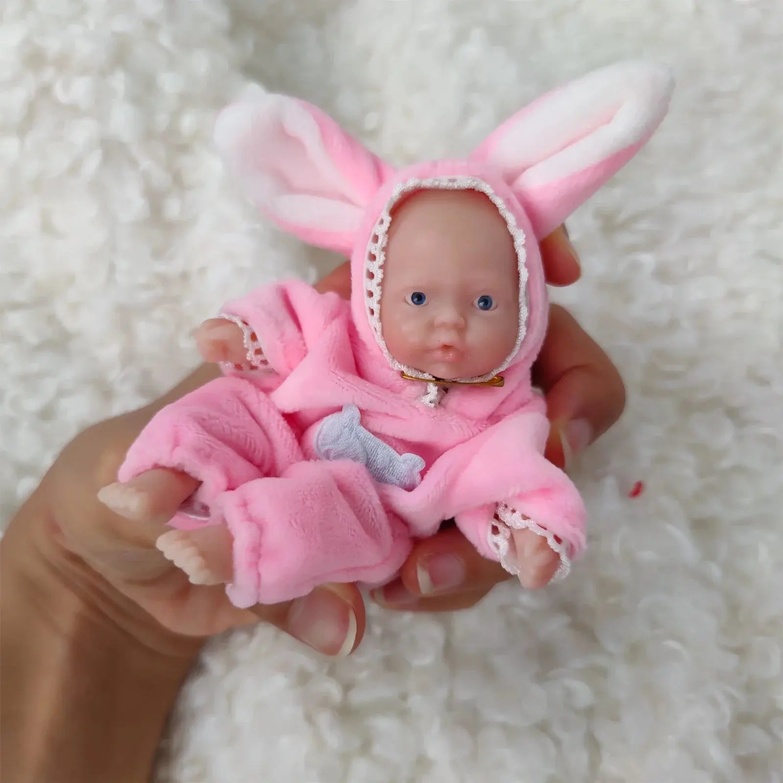 Image of Reborn Baby Dolls Silicone Full Body 4.5 Inch Open Eyes Soft Body