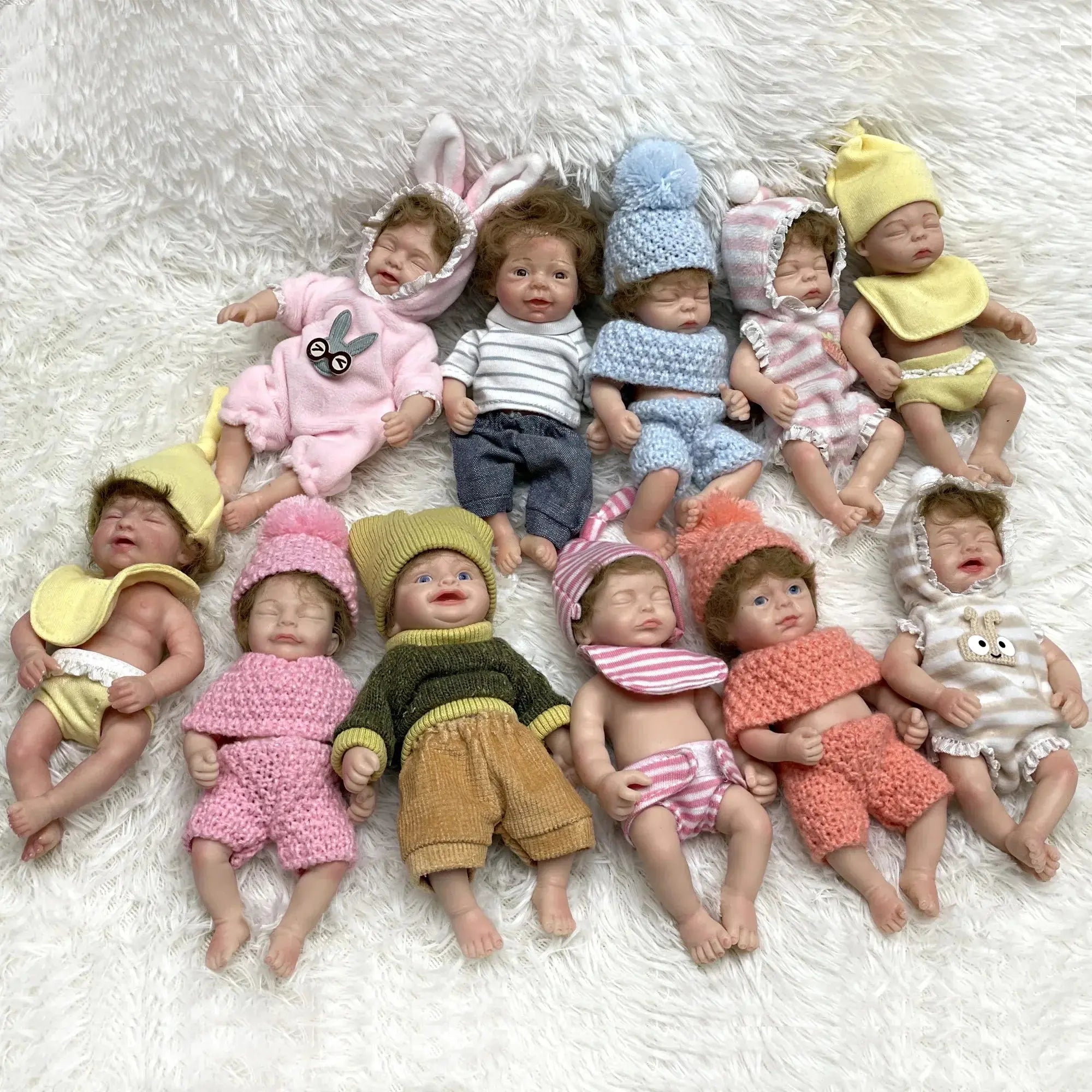 Image of Reborn Baby Dolls Bebe Reborn Reallista 15Cm Mini Solid Silicone