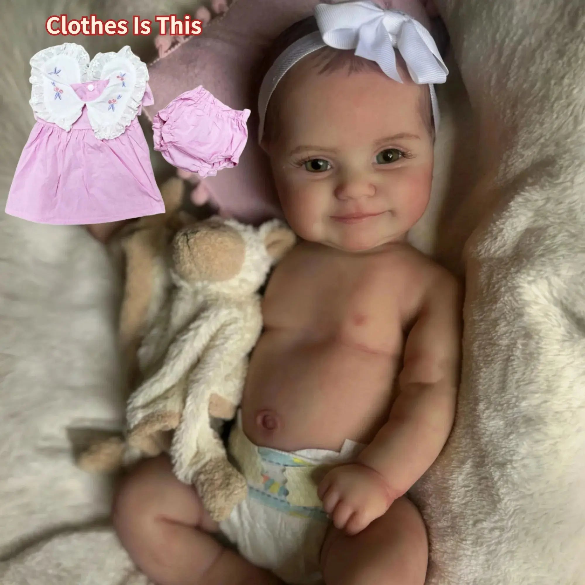 Image of Reborn Baby Dolls 47Cm Maddie Silicone Bebe Newborn Girl Handmade