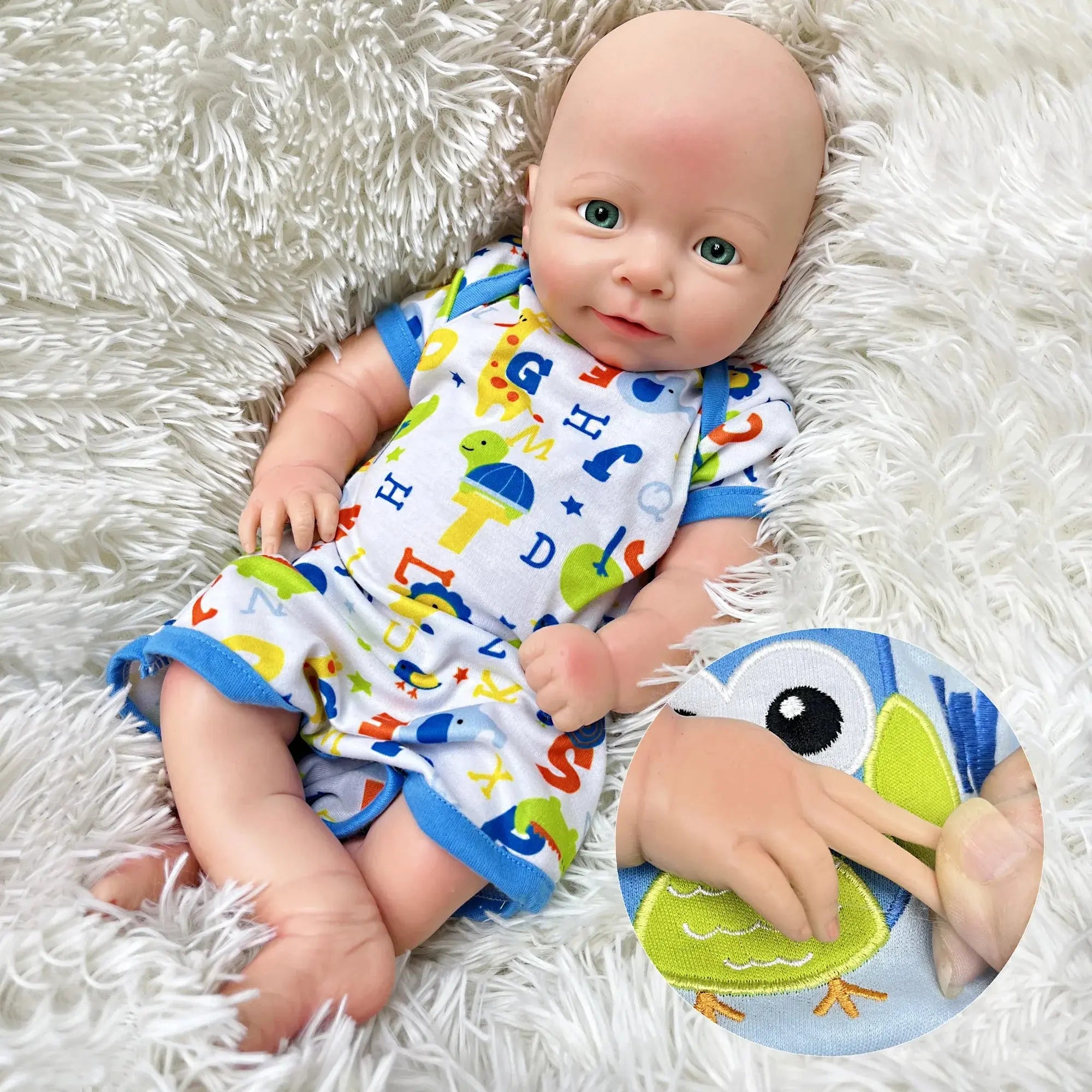 Image of Reborn Baby Dolls 18" Whole Silicone Boy Lisa Painted Bebê Reborn De
