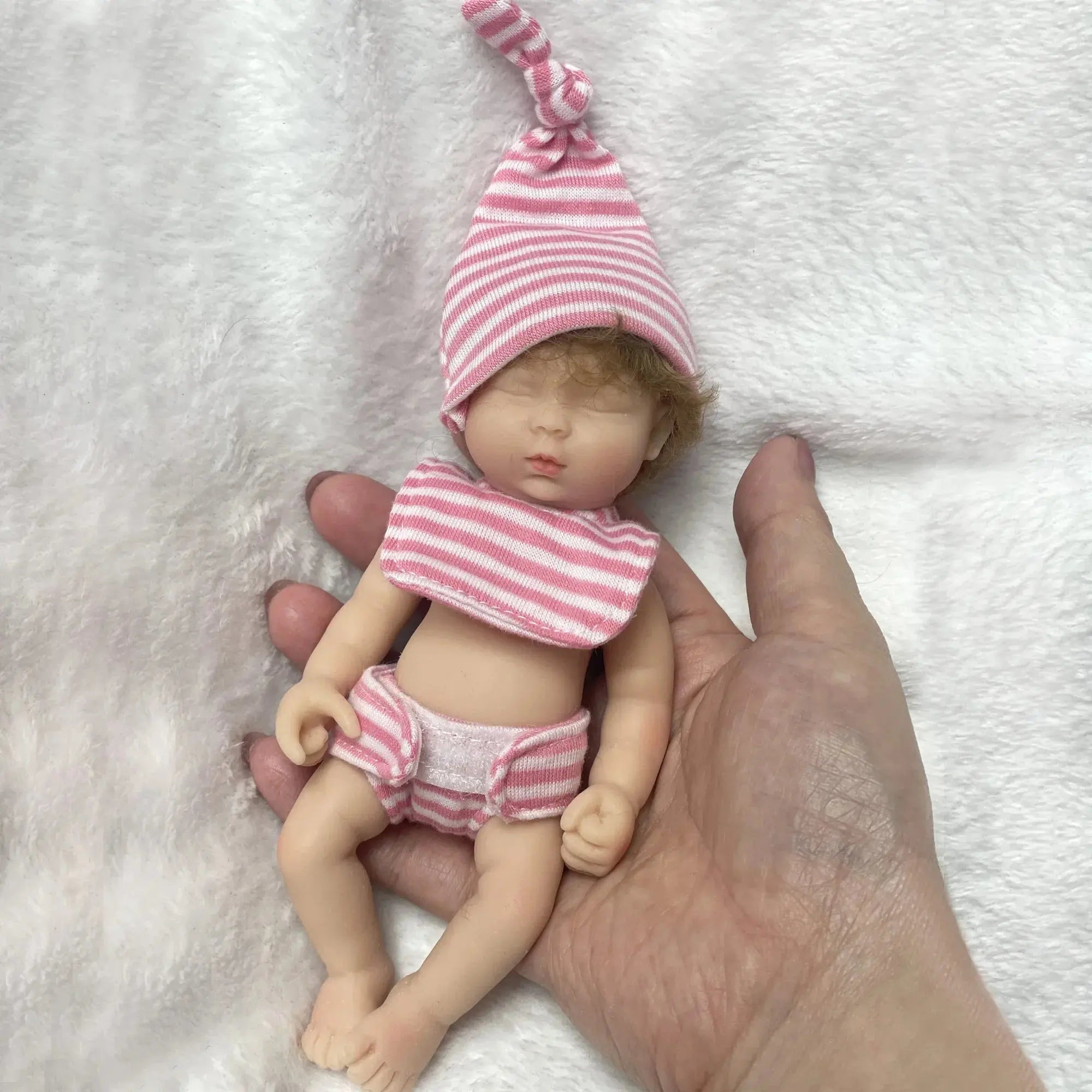 Image of Reborn Baby Dolls 6Inch Mini Palm Full Solid Silicone Bebe Reborn