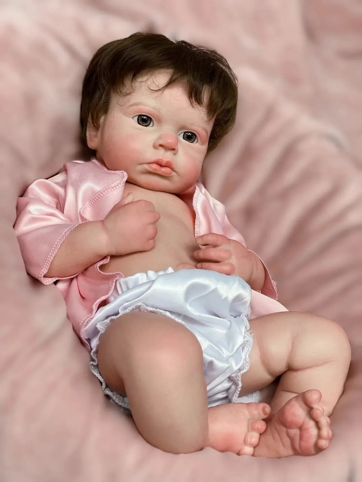 Image of Reborn Baby Dolls 45Cm Solid Silicone Loulou Bebe Reborn Girl With