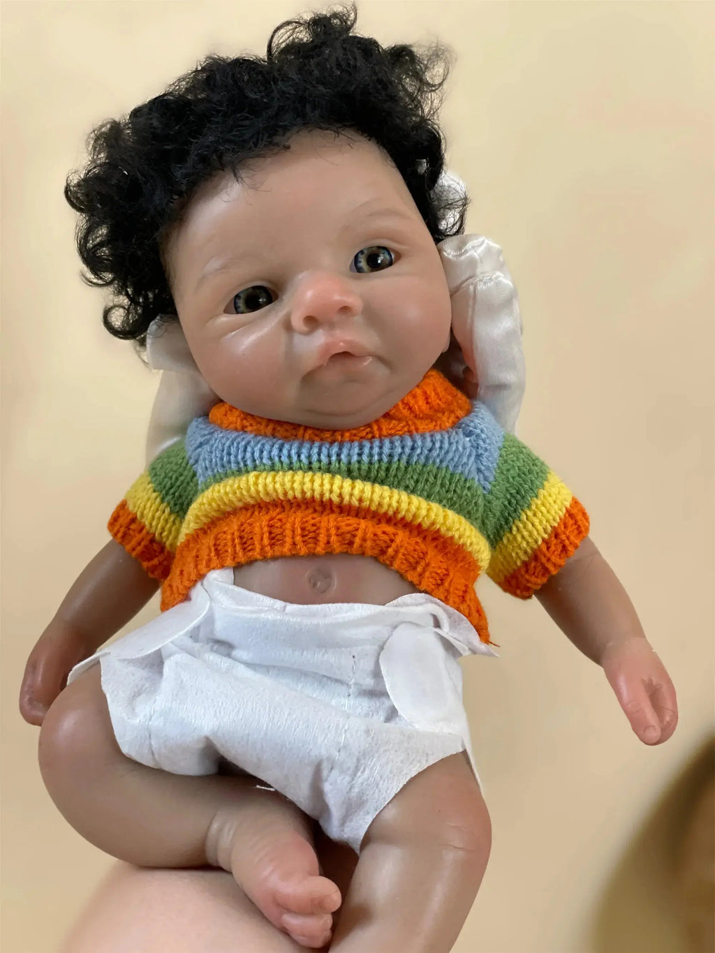 Image of Reborn Baby Dolls 25Cm Reborn Dolls Dark Skin Full Body Soft Solid
