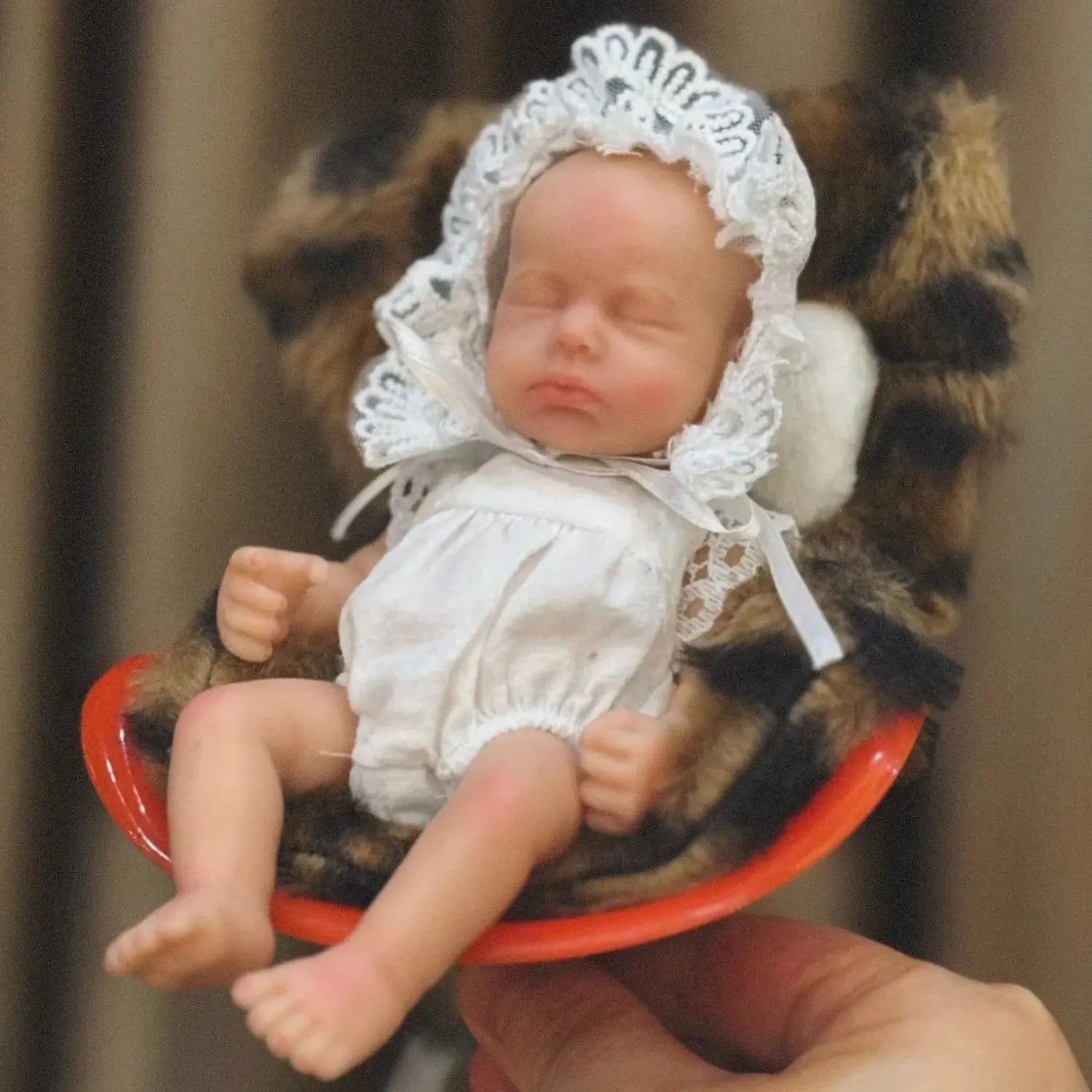 Image of Reborn Baby Dolls Anjo Doll 6 Inch Mini Palm Girl Loulou Soft Solid