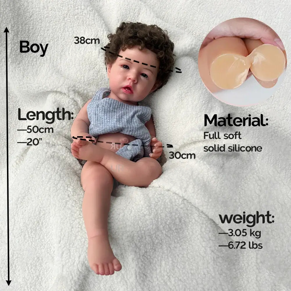 Image of Reborn Baby Dolls Realistic Flexible Silicone Reborn Baby Boy 50Cm