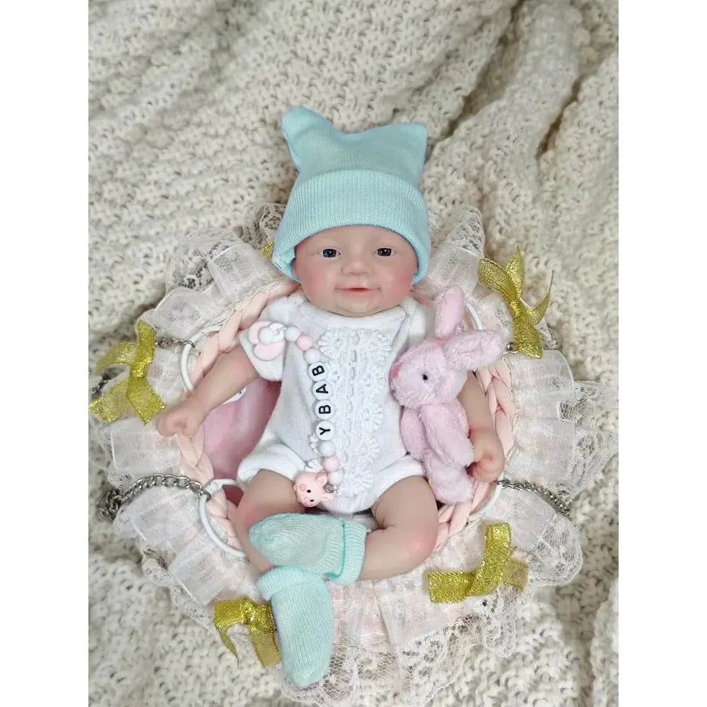 Image of Reborn Baby Dolls Reborn Baby Doll Silicone Full Body 7"  Blue Eyes