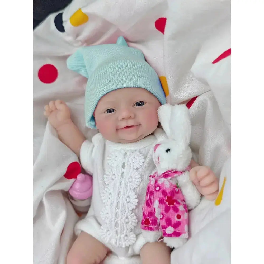 Image of Reborn Baby Dolls Reborn Baby Doll Silicone Full Body 7"  Blue Eyes