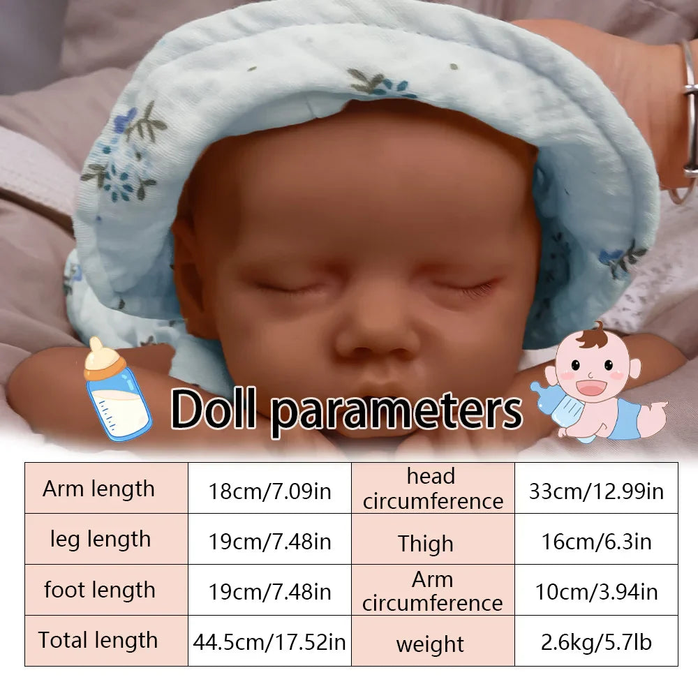 Image of Reborn Baby Dolls 17.5-Inch Full Body Silicone Lifelike Sleeping