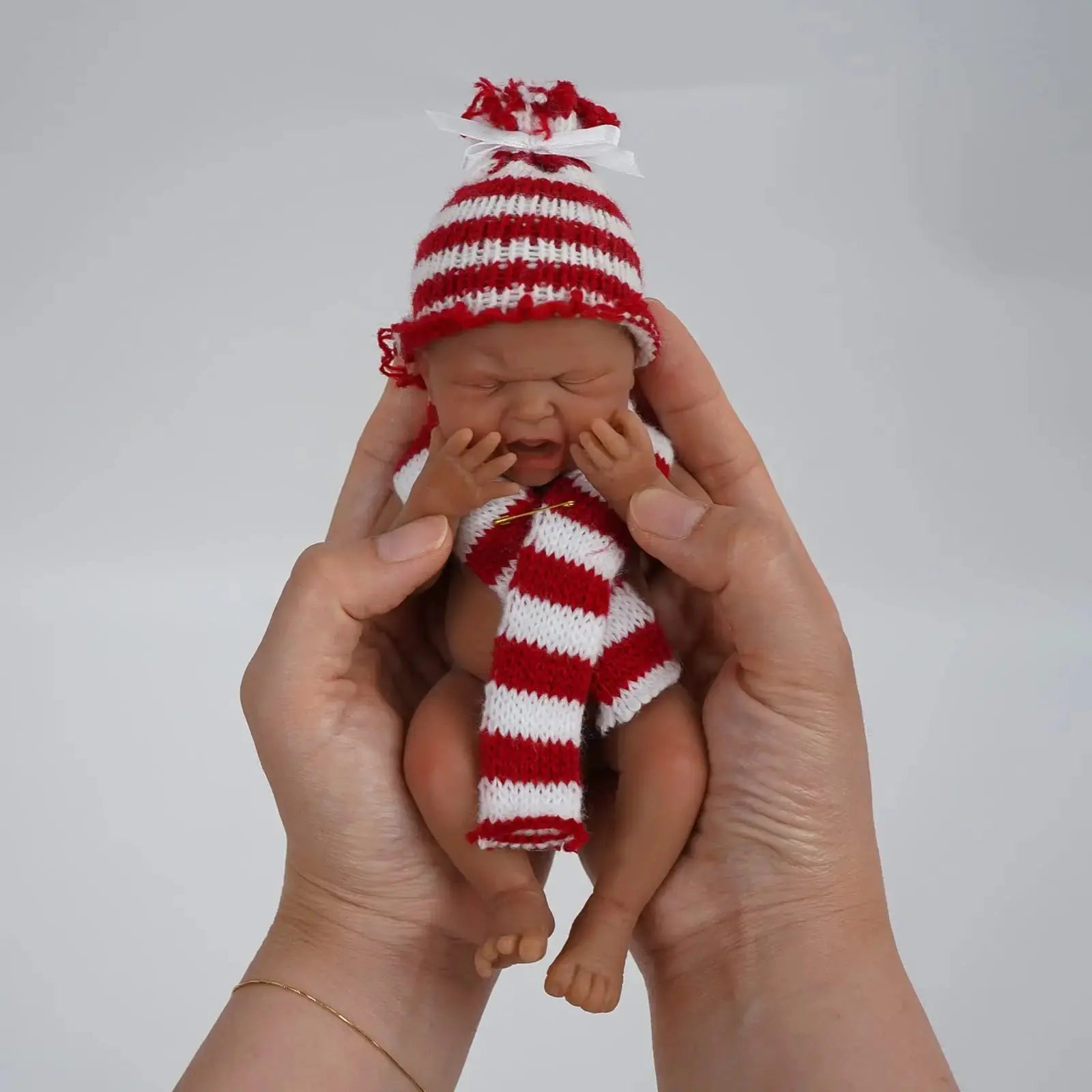 Image of Reborn Baby Dolls 7" Black Crying Baby Micro Preemie Full Body