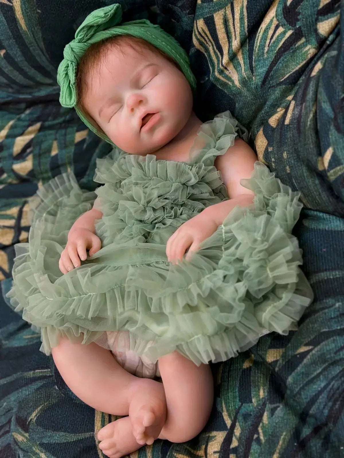 Image of Reborn Baby Dolls 20Inch Open Mouth Silicone Girl Reborn Full Solid