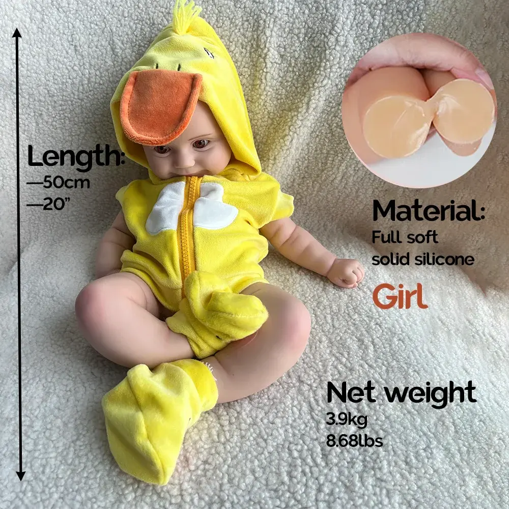 Image of Reborn Baby Dolls Soft Stretchy Blank Silicone Doll 50Cm 20" Reborn