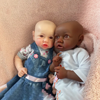 Image of Reborn Baby Dolls 18 Inch Unpainted Cute African Skin Newborn Baby