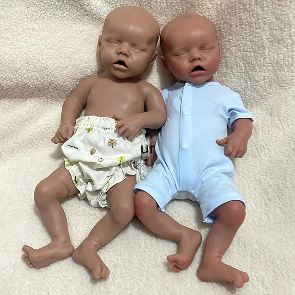 Image of Reborn Baby Dolls 18Inch Dark Skin Realistic Features & Soft Material