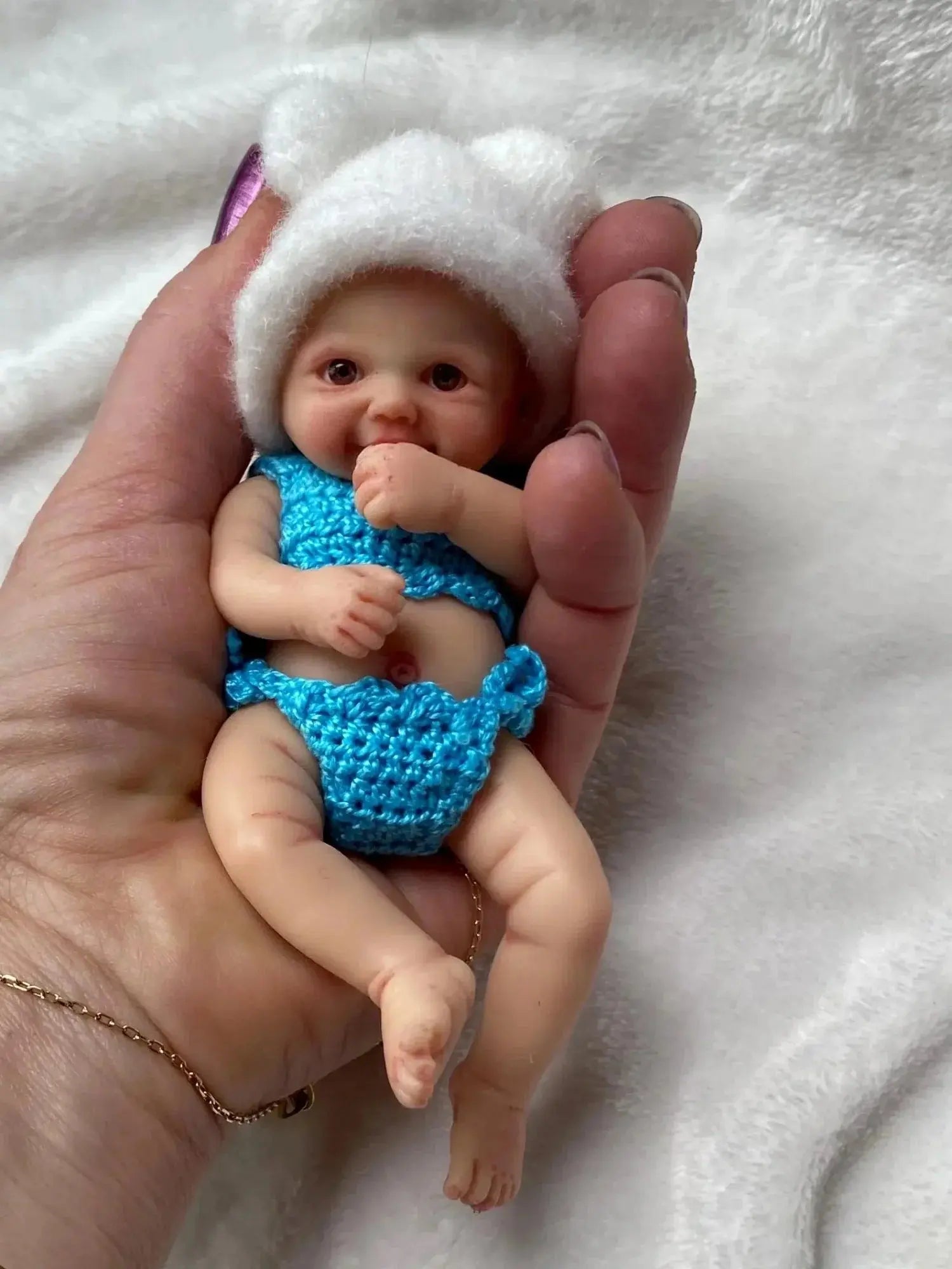 Image of Reborn Baby Dolls Lovely 6 Inch Palm Mini Newborn Babies Full Body